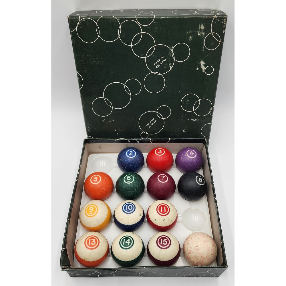 Vintage Aramith Billiard Pool‎ Balls Set Numbered Balls Belgium Made PLEASE READ